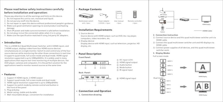 HDMI%204x1%20Multi-viewer%20switcher%20with%20Audio%204K%20Seamless%20Quad%20Screen%20Multi%20Viewer%20Splitter%204%20in%201%20out%20HDMI%20Switch%20Adapter%20IR%20with%20Audio%20.%20-%20Image%207