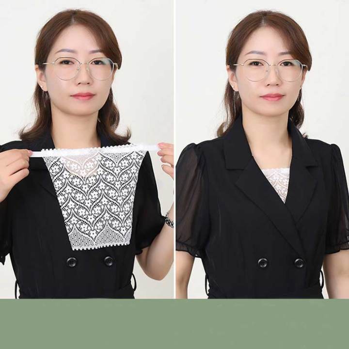 One-Piece Cleavage Cover Up Cloth For Women Tops Camisole Bra Insert Wrapped Chest Decoration Lace Transparent Tube Top 1Pcs