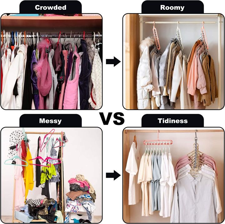 BuyJoy%20Space%20Saving%20Hangers%20&%20Magic%20Hangers%20For%20Cloths%20-%20Strong%20Plastic%209%20Hole%20Wardrobe%20Hangers%20(%20Same%20Colors)%20-%20Image%203