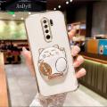 AnDyH For Xiaomi Redmi A1 9 9A 9T 10C Case,Premium Fashion Slim 3D Cute Fortune Cat Stretch Stand Design Solid Color. 