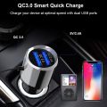 SONRU Newest FM Transmitter Bluetooth 5.0, Bluetooth Car Radio Transmitter Handsfree Car Kit QC3.0 USB Car Charger, Support TF Card AUX Input, Crystal Sound, Color Light, 1.1M Cable, 2 Install Ways. 