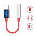 OnePlus USB Type C to 3.5mm Audio Jack Adapter with Hi Res DAC Smart Chip for OnePlus 6T 7 Pro 8T Nord 9 Pro 10 Pro, 9.7cm Length, White, Red. 