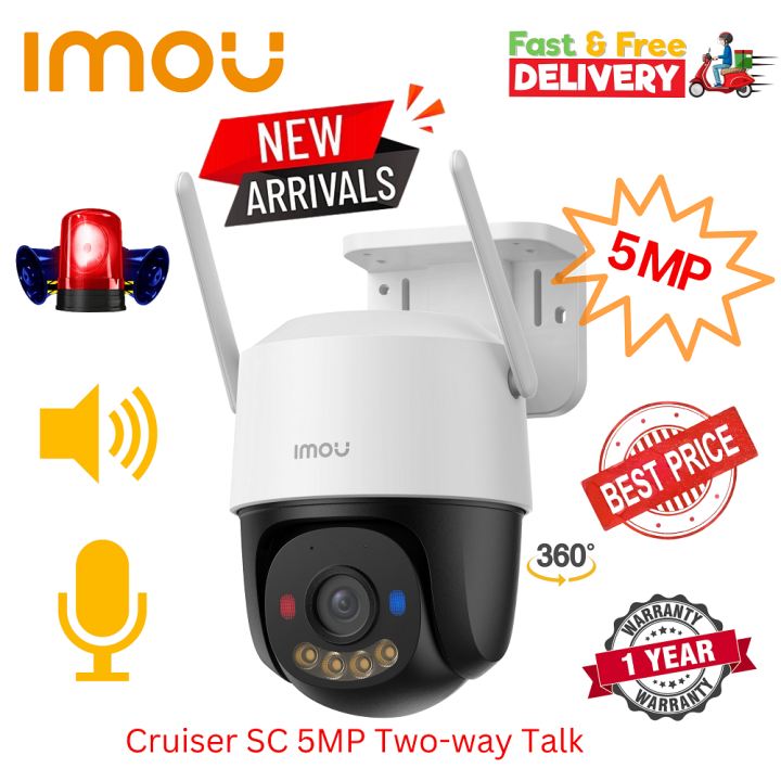IMOU Cruiser SC 5MP Two-way Talk 360° P&T Outdoor Weatherproof / Red-Blue Warning Lights / Smart Home Security / Outdoor CCTV Wi-Fi IP Camera / IPC-K7FP-5H0WE