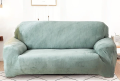 Plush Velvet Sofa Cover - Texture Sea Green - 3+1+1 Seater Set - Plush Velvet Sofa Cover - Premium Sofa Protector - Luxurious Velvet Couch Cover - High-Quality Sofa Slipcover - Soft Velvet Furniture Cover - Voius London. 