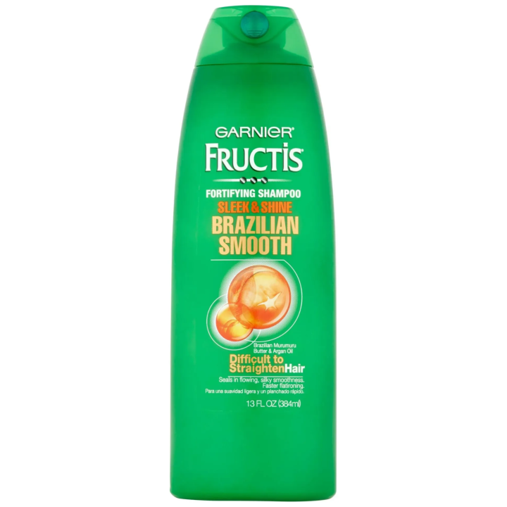 𝐖𝐁𝐌 𝐆𝐚𝐫𝐧𝐢𝐞𝐫 Fructis Sleek & Shine Brazilian Shampoo - 384ml, Fortifying Shampoo | Made in USA