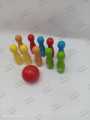 Colorful Wooden Bowling Ball Game Indoor Bowling Set 10 Pins 1 Ball Family Fun Party Game Sport Kids Development. 