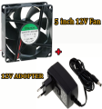12V DC 5 Inch Fans -  Computer Fan Hi Speed Fan WIth 12V Adapter. 