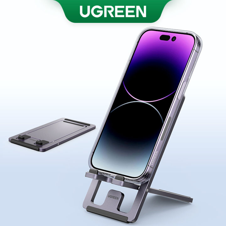 UGREEN Cell Phone Stand for Desk Adjustable Aluminum Alloy Phone Holder Dock for iPhone 14 Plus/iPhone 14 Pro Max 13 12 Pro Max Xiaomi Foldable Mobile Phone Holder Stand