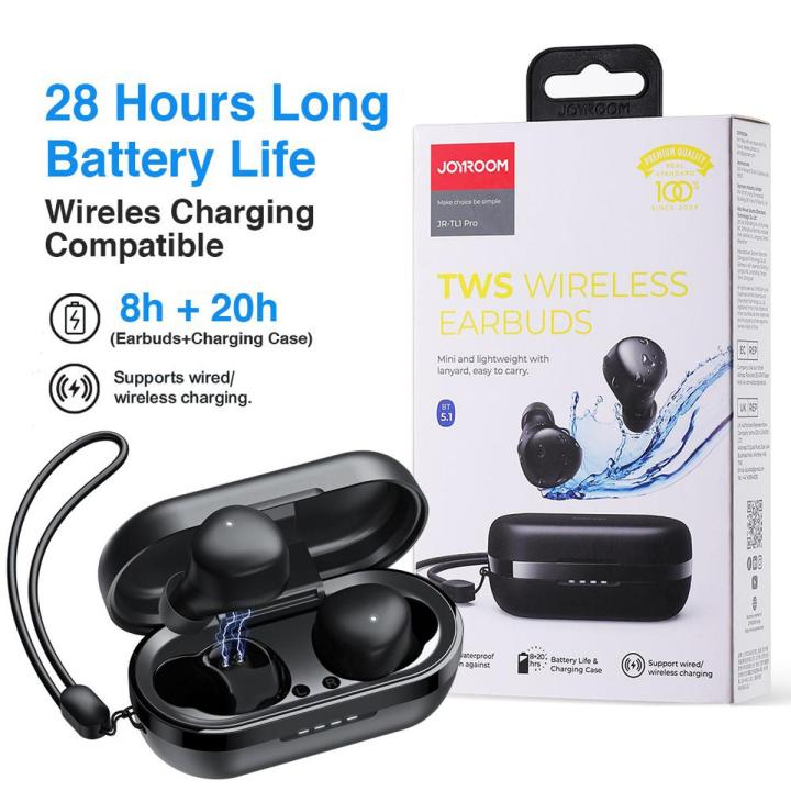 Joyroom JR-TL1 Pro Bluetooth 5.1 Earphones IPX7 Waterproof Mini and Lightweight TWS Wireless Earbuds Touch Control with Mic