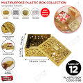 Plastic Hollow Style Favor Candy Plastic Gift Box - Pack 12 For Wedding Engagement, Baat Pakki, Mehendi, Ceremony, Nikkah, Valima, Party Favor Gift, Baby Shower, HBD Party Gift Box, Birthday, Gift Pack Boxes. 