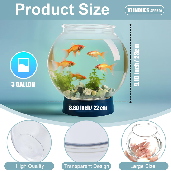 UNBREAKABLE%2010"%2011L%20%20Aquarium%20Crystal-Clear%20Like%20a%20Glass%20Fish%20Bowl%20For%20Pet%20Hobbyists%20Decorating%20Items%20For%20Home%20Crafting%20Centerpieces%20Ideal%20gift%20item%20&%20kid%20toy%20for%20fish%20enthusiasts%20(Included%20Light%20&%20Accessories)%20-%20Image%204