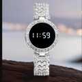 HOT DEAL NO 1 Full Diamond Touch Screen LED Watch Steel Chain with Diamonds Ladies Watches For Female Women Girl. 