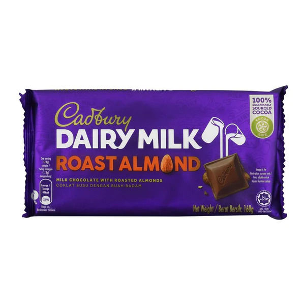 Cadbury Dairy Milk Roast Almond Chocolate, 160g (Imported)