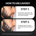 LAVOSSY Beard Pen Filler - BLACK - Long Lasting and Easy to Use Beard Pen with blending brush results in a sleek & natural look, Water/Sweat Proof beard filler - BLACK. 