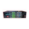 Powerful Bluetooth Stereo Amplifier with Digital Echo Light Effect and Dual Mic Support for 8 to 12 Inch Speakers. 