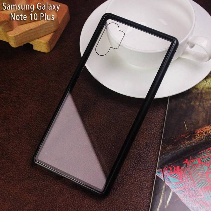 Case for Samsung Galaxy Note 10 Plus Cover Magnetic Adsorption Tech Strong Magnet Built-in Aluminum Frame Anti Scratch Shockproof Metal Cover-Samsung Galaxy Note 10 Plus