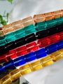 15 Glass Crystal Transparent Multicolor 14mm* 10mm  Cylinder Beads for DIY, Jewelry Making, Crafting – 14mm* 10mm  Cylinder Shape Beads | 26 pcs Mix Set. 