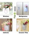Unique Flower Pot Silicone Vase Magic Rubber Silicone Sticky Flower wall hanging Vase Container Floret Bottle Silicone Self Adhesive wall Mounted Flower Vase NOTE random color will be delivered. 