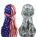 【wenfangdianpu】Silky Satin Durags Funny Dollar American US Flag Bonnet Hat Hip Hop Motorcycle Skull Cap Head Wrap. 