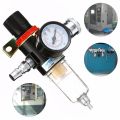 1/4 Air Compressor Filter Water Separator Trap Tools Kit With Regulator AFR-2000. 