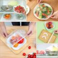 Food Storage Bags, Pack of 12 Cling Film, Reusable, Elastic Plastic Food Storage Bags, Sealing Bags, Food Cover for Storage of Food. 