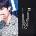 1pc Steel Punk Hiphop Leaf Cross Cone Star Earrings For Men Women Fashion Korean Idol Chain Earring Jewelry Gifts. 