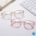 ELJ Graded Eyeglasses with Grade -50 100 150 200 250 300 350 400 450 500 550 600 for Women And Men Retro Art Student Unisex Metal Frame Optical Glasses Fashion Eyewear. 
