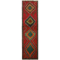 Hand Made Vintage Afghan 2'x7'8ft Tribal Hallway Runner Qaleen Red Carpet Rug 239x63cm R18273. 