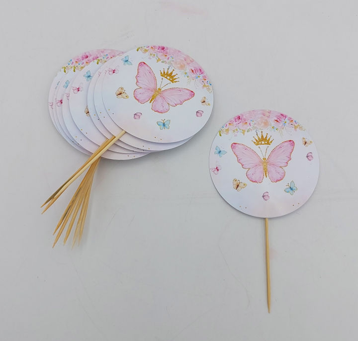 BUTTERFLY THEME CUPCAKE TOPPER ( PACK OF 10 CUPCAKE TOPPERS )
