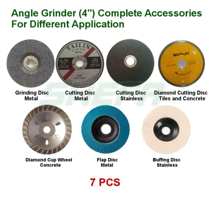 Angle Grinder Complete Accessories, 4 , Different Application, 7 pcs