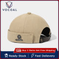 Vocoal Cap For Men Dome Melon Beanie Hats Adjustable Docker Cap Fashion Men's Landlord Hat H-ip Hop B-rimless Hat Spring And Summer Street T-rend Melon Hat Embroidery Retro Cap. 