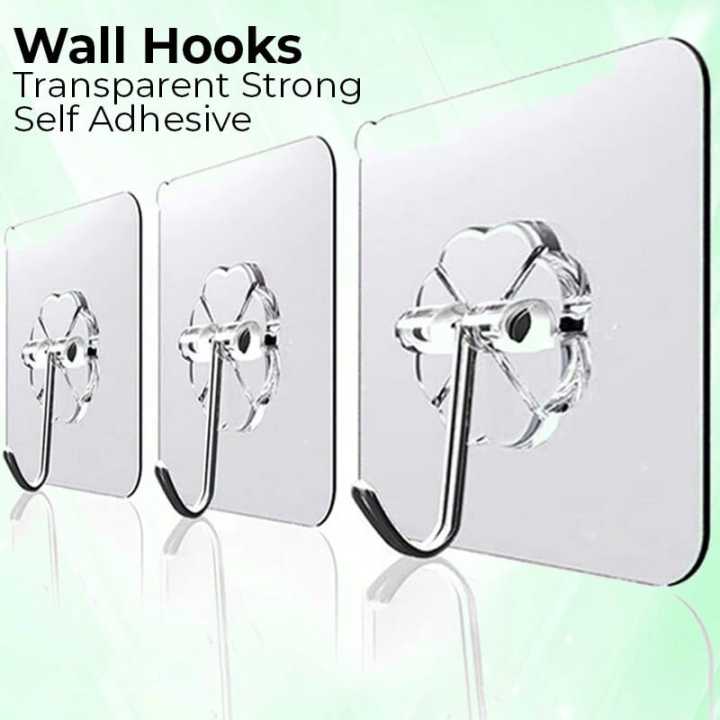 Adhesive%20Strong%20Wall%20Hooks%20For%20Bathroom%20And%20Kitchen,%20Waterproof%20And%20oilproof%20Nail%20Clear%20Hook%20,Heavy%20Duty%20Sticky%20&%20Ceiling%20Wall%20Hook%20For%20Clothes%20Transparent%20Sticker%20-%20Image%204