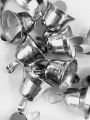 30Pcs Tiny Silver Bell Charms for Craft, Jewelry Making, Dress Designing, Home Decor – 15mm Miniature Bell with Loop. 
