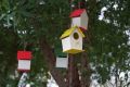 Premium Bird House for Finches, Java & Sparrows – Outdoor Nest Box in 4 Elegant Colors (pack of 2 piece). 