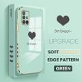 TA for Samsung Galaxy A71 Back Cover + Free Lanyard Simple Love Luxury 6D Plating Case Side Pattern Soft Silicone Square Phone Cases. 