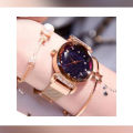 Magnet Starry Sky Watch Women Luxury Watches Mesh Band Quartz Wristwatch Ladies Magnetic Buckle Clock. 