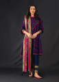 Alkaram Studio Unstitched 3 Pc Printed Khaddar Suit With Khaddar Dupatta  FW-17.1-23-Blue. 