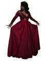 Women Satin Silk Long Skirt Maroon. 