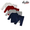 Hashtag Outfit Pack of 4 Full sleeves tshirt trouser for kids - Baby Boy Pack of 4 Round Neck tshirt and pajama for boys - Clothing set outfits. 