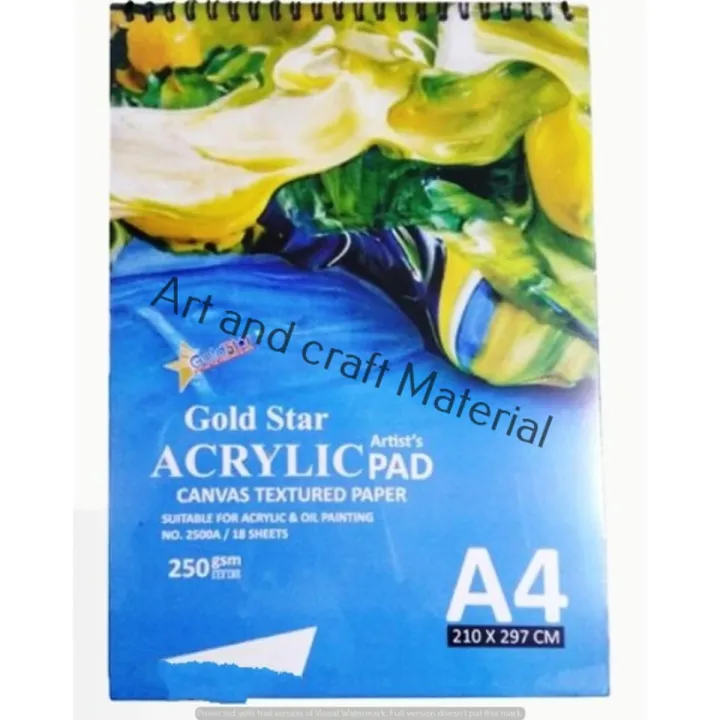 Acrylic Painting Pad A4 For Artists 18 sheets Canvas Textured Paper