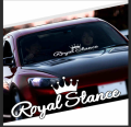 ROYAL STANCE 18/6 inches white for all cars front screen stickers, cars exterior acessories,bumper stickers and decals. 