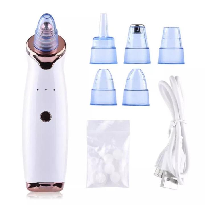 Microdermabrasion Blackhead Remover Vacuum Suction Face Pimple Acne Comedone Extractor Facial Pores Cleaner Skin Care ToolsWhite（White）