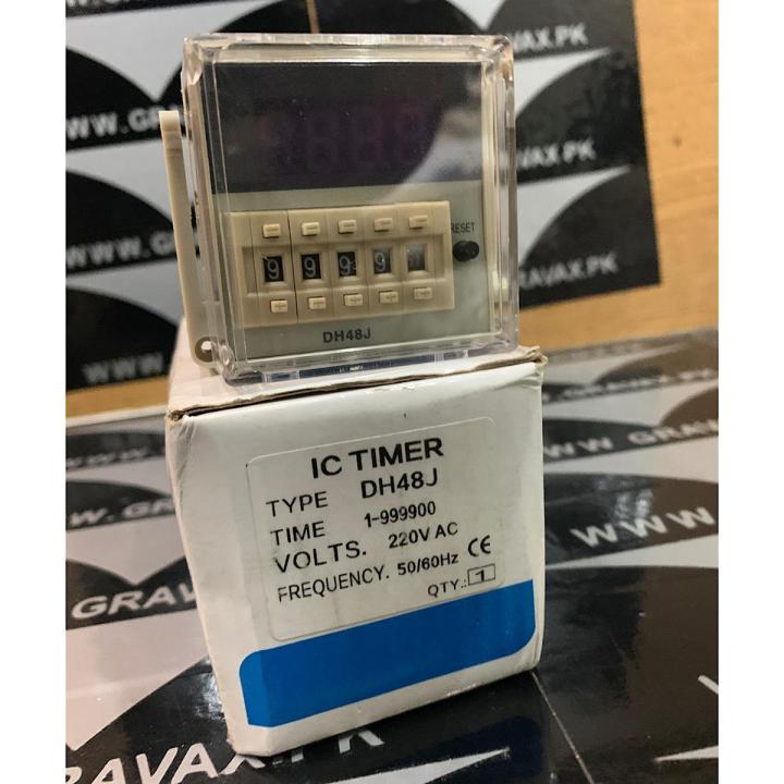 DH48J 1to9999 Panel Mount Digital Counter Relay w Base AC220V