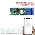 Tuya 5-32V Zigbee Switch Module 2 Channel with RF433 Zigbee Inching / Self-Lock / Interlock Switch APP Control(B). 