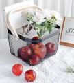 Techmanistan Square Metal Mesh Basket with Wooden Handle, Cute Garden Harvest Fruit Egg Basket, Multipurpose Baskets Picnic Basket. 