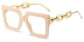 Oversized Square Reading Glasses Women 2022 Trending Metal Chain White Black Glasses Frame Fashion Anti Blue Light Glasses +1.25. 