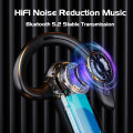 VAORLO Bluetooth Business Headset Air Conduction Wireless Earphones Ear-hook Waterproof Headphone Digital Display Sports Headset HiFi Music Noise Cancelling With Mic Large Capacity. 