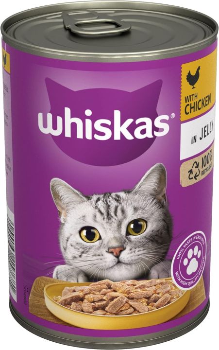 Whiskas Wet Cat Food Jelly Tin Chicken Flavor Adult Cat 400gm 1 Can 4 Cans 12 Cans