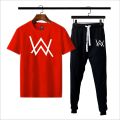 AW allen walker printed summer half sleeves round neck tshirt&trouser for men and boys recommended article of summer collection. 
