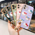 iPhone 6 Plus/6S Plus Cute Cartoon Hello Kitty For Girls Square Edge Pattern Casing Plated Phone Shell Luxury Plating Soft Phone Case. 